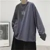 Nueva Camiseta Gruesa de Primavera Estilo Americano High Street con Estampado de Letras Redonda para Hombre, Top Casual Holgado para Parejas, Tendencia