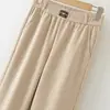 Pantalones rectos de lana de nuevo estilo para madres, cintura elástica de moda, pantalones de color liso versátiles de alta gama para adelgazar para mujeres de mediana edad