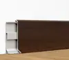 Rodapé Simples de Liga de Alumínio com Textura de Madeira 6cm Metal Estilo Madeira Original Noz Espessado Liga de Alumínio Fácil Instalação