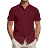 Comercio Exterior Transfronterizo Estilo Nuevo de Verano para Hombre Camisa de Manga Corta de Color Sólido Cardigan de Moda Camisa Casual Camisa Formal de Negocios Venta al por Mayor