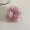 Scrunchie de Organza Fofo Romântico Vintage com Flores Pequenas para Mulheres, Elástico de Cabelo Francês Suave Extra Grande Acessório de Cabelo Novo Estilo
