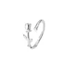 Anillo de Flor de Rosa de Plata S925 con Diseño Abierto de Alta Gama, Estilo Bosque Estilo Romántico Anillo Versátil Fabricante de Regalos Aprobación Directa