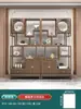 Gabinete de Múltiples Tesoros Estilo Chino de Madera Maciza Gabinete de Té Estante de Almacenamiento Divisor de Olmo Adorno Gabinete de Té de Oficina Vitrina