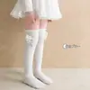 Calcetines Largos para Niños Primavera y Otoño Calcetines de Princesa con Lazo de Perlas para Niñas Hasta la Rodilla Calcetines Blancos Calcetines Altos para Bebé