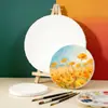 Set de Marco de Lienzo de Algodón Puro Redondo de 15/20 cm con Caballete de Madera Marco en Blanco para Pintura al Óleo Pintado a Mano por Niños Bricolaje Venta al Por Mayor