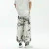 2025 Nuevos Pantalones Casuales para Hombre Tinta Tie-Dye Nuevo Seda de Hielo Dape Estilo Chino Pantalones Bombachos para Hombre
