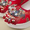 Zapatos de Boda Estilo Chino Xiuhe con Escamas Doradas, Zapatos de Boda Nupcial Rojos Tradicionales Hanfu para Mujer, que Aumentan la Altura