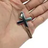 Collar Colgante Cruz Cuadrada Biselada Geométrica de Acero de Titanio Verano 2025 Moda para el Trabajo Unisex