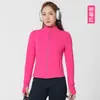 Nova roupa de yoga outono e inverno, jaqueta slim fit, forrada com fleece, espessa, camada base quente, jaqueta esportiva e de fitness com zíper