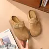 Nuevas zapatillas tipo mula cerradas y versátiles para mujer, sin cordones, de suela gruesa, antideslizantes, color caqui, modelo 2026