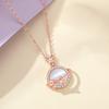 Collar Ceremonia Río de Estrellas Original para Mujer Plata Esterlina ins Oro Rosa Piedra Ojo de Gato Fresca Cadena Clavícula Collar Lazo