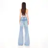 Jeans Laranja Infantil # Tencel Fino Não Apertado Flare para Mulheres, Caimento Solto, Emagrecedor, Fluido, Respirável, Versátil, Calça de Comprimento Total.