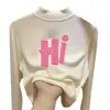 Y2430# top de manga larga de terciopelo con cuello medio alto para otoño e invierno de niñas, nuevo para niños, cálido, dulce, casual, camiseta básica, moderno