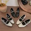 Zapatos Mary Jane con Tacón Grueso y Punta Cuadrada Pequeña para Mujer, Nuevo Estilo Primavera 2026, Zapatos de Cuero Estilo Retro Francés Británico que Aumentan la Altura