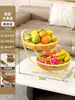Bandeja de Frutas para Sala de Estar, Cesta de Frutas Doméstica, Bandeja de Exibição de Frutas Secas e Lanches Multicamadas de Ferro, Suporte de Armazenamento de Frutas Multicamadas para Mesa de Jantar
