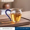 Taza de té de cristal gruesa y creativa con asa de color Dispensador de té japonés resistente a altas temperaturas Té Mar alto nivel accesorios para ceremonia del té