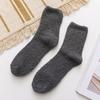 Calcetines de terciopelo coral con plumas de hilo de media pluma para otoño e invierno, cálidos, de color liso, para hombre, venta al por mayor
