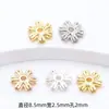 Contas Espaçadoras Vazadas com Zircônia Micro-Incrustada Banhadas a Ouro 14K Acessórios para Montagem de Pulseiras e Colares Acessórios de Cristal