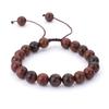 Suministro Transfronterizo Moda Estilo Bohemio Gesto 8mm Piedra Natural Piedra Volcánica Ágata Roja Pulsera Venta al por Mayor Pulsera