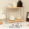 Estantería de Almacenamiento Multicapa de Madera Maciza para Cocina y Cafetería, Encimera Ajustable, Estilo Vintage, Estante de Exhibición Simple y Móvil