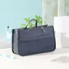 Bolsa de Maquiagem Multifuncional Dobrável Dupla Estilo Grade, Grande Capacidade, Bolsa Classificadora Espessada, Bolsa de Mão para Armazenamento de Produtos Digitais de Viagem