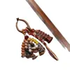 Llavero de Madera de Azufaifo Torre Wen Chang con Significado Auspicioso Folclórico, Simbolizando Progreso Constante, Exquisito Accesorio Cultural de Nuevo Estilo Chino