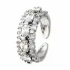 Anillo Trenzado Ancho Brillante para Mujer, Simple y Elegante con Incrustación de Circonita, Anillo de Dedo Índice a la Moda, Mismo Estilo que en Xiaohongshu