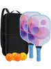 Pala de pickleball de fibra de vidrio, pala elástica de entrenamiento deportivo de competición de grado profesional, ultraligera y receptiva