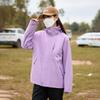 Traje de dos piezas tres en uno para hombre con estampado, forro polar para exteriores, invierno, esquí, ropa de trabajo para mujer, logo personalizado