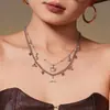 Colgante de Delfín Cangrejo Chapado en Acero Inoxidable Oro Real de 18K Serie Oceánica Cadena para Clavícula Simple Nicho para Mujeres