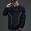 [Envío Rápido] Sudadera estampada de cuello redondo para hombre, nueva colección primavera/otoño, jersey de manga larga holgado, capa base moderna y casual