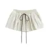 Look Juvenil de Chica Atractiva, Falda Corta Elástica con Cordón para Alargar las Piernas, Falda de Flores con Volantes para Mujer, Falda Deportiva Antiexposición para Verano