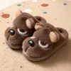 Zapatillas de Algodón Cálido para Otoño e Invierno, Diseño de Lobo y Perro Dibujado, Pareja Padre-Hijo, Bebé, para el Periodo Postparto