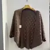 Chaqueta de Capa con Mangas Literaria Cheongsam Cárdigan Tejido Chal de Punto Hueco Cálido y de Lujo Chaqueta Exterior Estilo Chino
