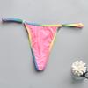Color fructosa borde arcoíris tanga ajustable seda de hielo explosiones transfronterizas bikini sexy con tela de baño ultrafina para mujer