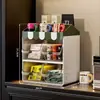 Estante de Almacenamiento para Vasos de Agua para Uso Doméstico en el Gabinete de la Sala de Estar, Portavasos Aislado de Acrílico, Estante de Almacenamiento de Gran Capacidad a Prueba de Polvo para Escritorio