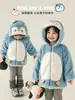 Chaqueta de Peluche con Capucha de Pingüino Nueva de Invierno 2025 para Niñas Wulibu Yiyu con Forro Polar Extra, Engrosada, Cortavientos y Cálida
