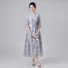Vestido Elegante Estilo Vintage para Sogra 2026 Novo Modelo de Primavera, Vestido Gentil e Gracioso para Mãe, Fornecimento do Sudeste Asiático