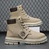 Botas Martin Talla Grande Transfronterizas para Hombre 2024 Invierno Caña Alta Estilo Británico Retro Botas de Ruibarbo Aumentadas con Suela Gruesa Botas de Trabajo