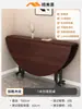 Mesa de Comedor Plegable para Uso Doméstico para 10 Personas Apartamento Pequeño Madera Maciza Móvil Multifuncional con Plato Giratorio Mesa Redonda Nuevo Estilo 2025