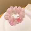 Anillo para el cabello de intestino grueso de color gelatina, linda cuerda para el cabello con forma de flor de cerezo para niña, dulce correa para el cabello para estudiante, bola de tendón de goma, cuerda para el cabello, accesorios para el cabello