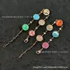 Pulsera Colorida Sol, Luna, Estrellas Estilo Dior de Gama Alta V Dorada, Collar Brújula Estrella de Ocho Puntas de Ágata y Nácar Natural, Sensación de Lujo Ligero