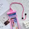 Bolsa impermeable transparente de PVC para teléfono móvil, bolsa para teléfono móvil con airbag plegable triple, funda protectora inflable para teléfono móvil para natación al aire libre