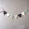 Nórdico puro algodón ganchillo a mano tejido bandera triangular decoración habitación infantil decoración del hogar bandera colorida fiesta banderín para colgar marea