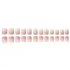Puntas de Uñas Portátiles de Venta Caliente Transfronterizas con Acabado de Alta Gama, Pegatinas para Uñas Cuadradas Cortas Estilo Ins, Uñas Postizas Sencillas Brillantes, 24 Piezas