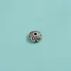 Plata de Ley S925 Plata Tailandesa Retro Accesorios DIY Charola Pequeña de Flor Separador Pétalos Pequeños Corazón Moneda de Cobre Separador de Pulsera de Cristal