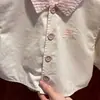 Conjunto novo de camisa de outono estilo coreano para bebês, jaqueta reversível, casaco estiloso, calça solta, cardigã casual de manga longa