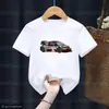 Moda Nueva Camiseta para Niños Genial Estampado de Patrón de Carreras Camiseta Infantil Linda Ropa Infantil Casual Tendencia