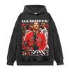 Cross-border Retro Derek Derrick Estampado Camiseta de manga curta Lavado Velho Manga comprida Gola redonda Solto Moletom com capuz