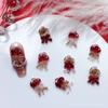 Ano novo unhas jóias material pacote vinho vermelho série urso unhas dos desenhos animados jóias luminosa borboleta material do prego